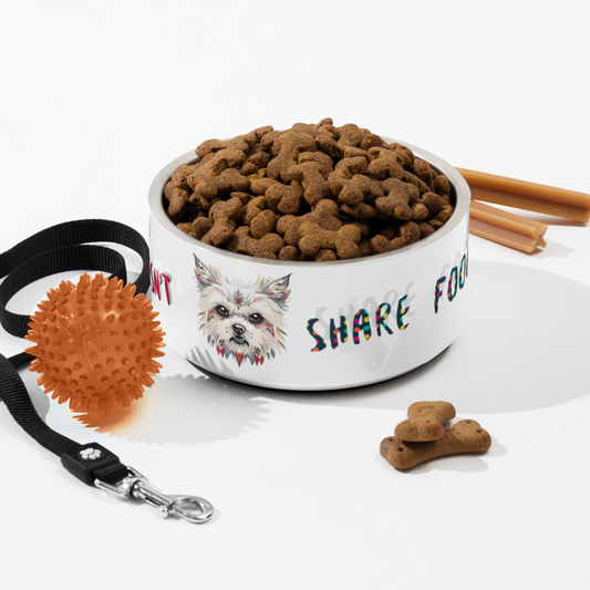 Furry Friend Doesn't Share Food Pet bowl
