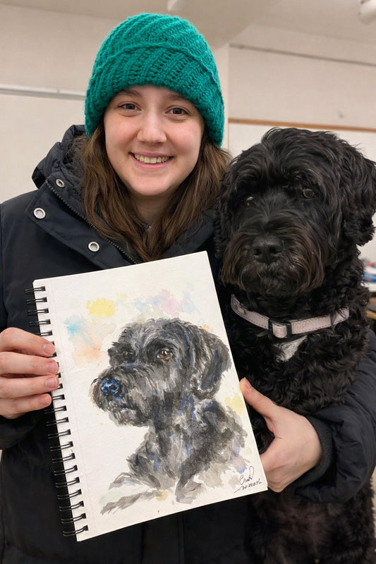 Customize Owner and Pet Portrait in Water Color