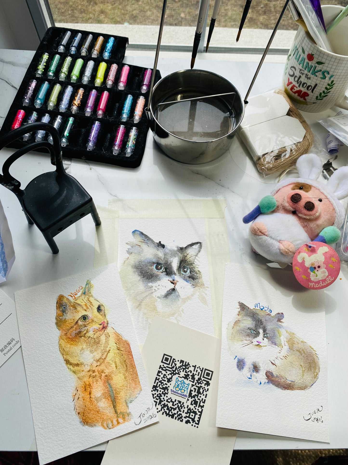 Custom Pet Portrait Postcard | Original Watercolor Animal Art (4x6 inches)