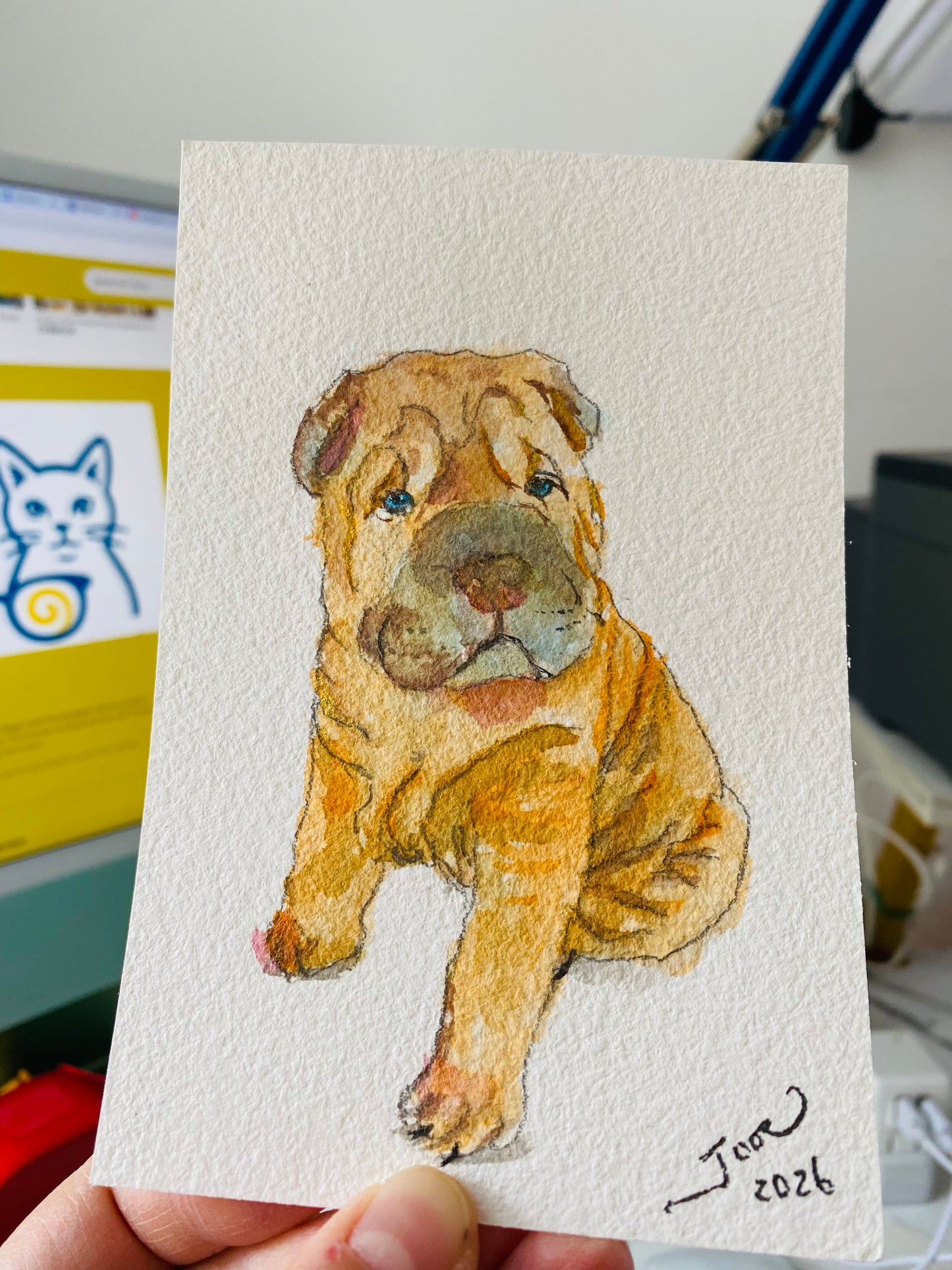 Custom Pet Portrait Postcard | Original Watercolor Animal Art (4x6 inches)