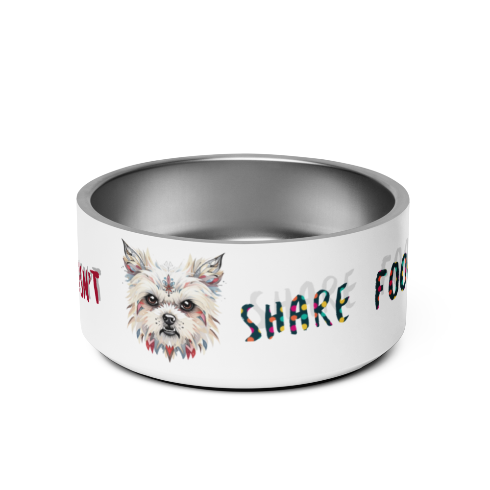 Furry Friend Doesn't Share Food Pet bowl