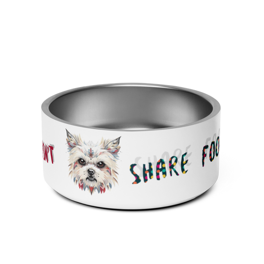 Furry Friend Doesn't Share Food Pet bowl