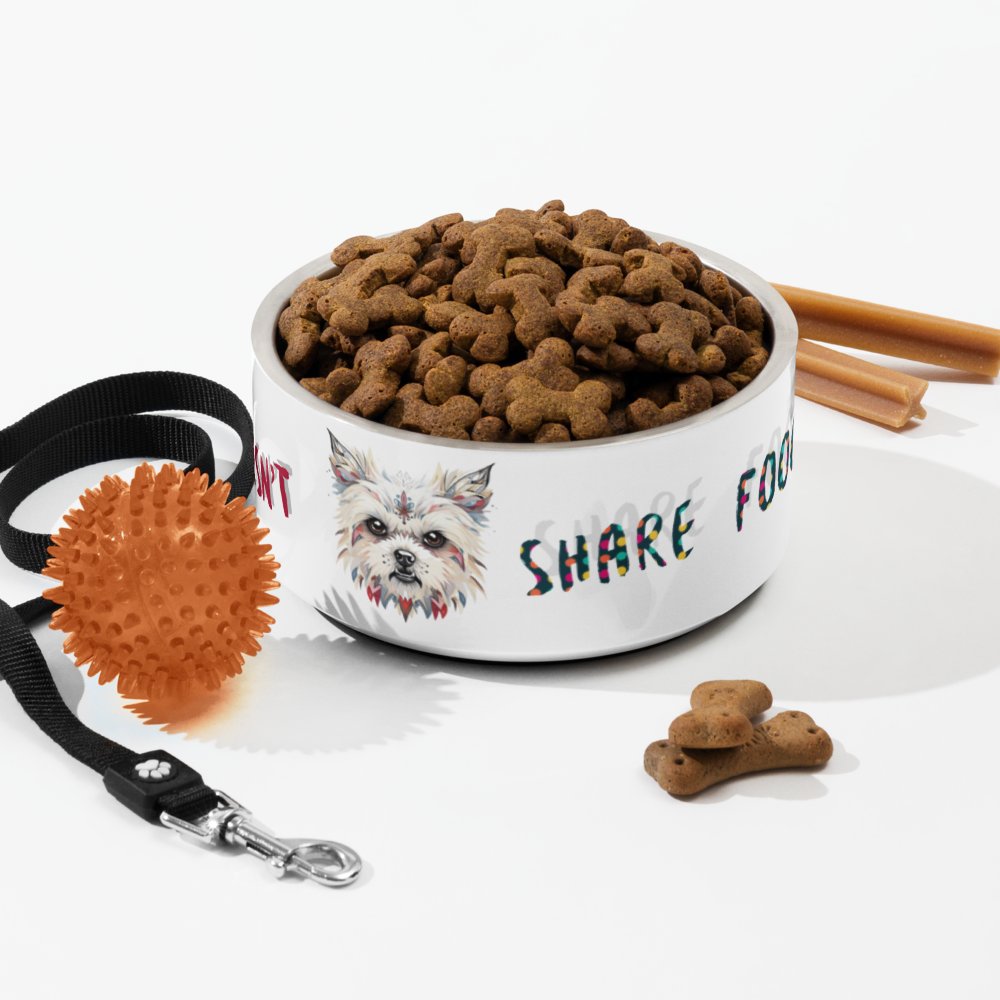 Furry Friend Doesn't Share Food Pet bowl